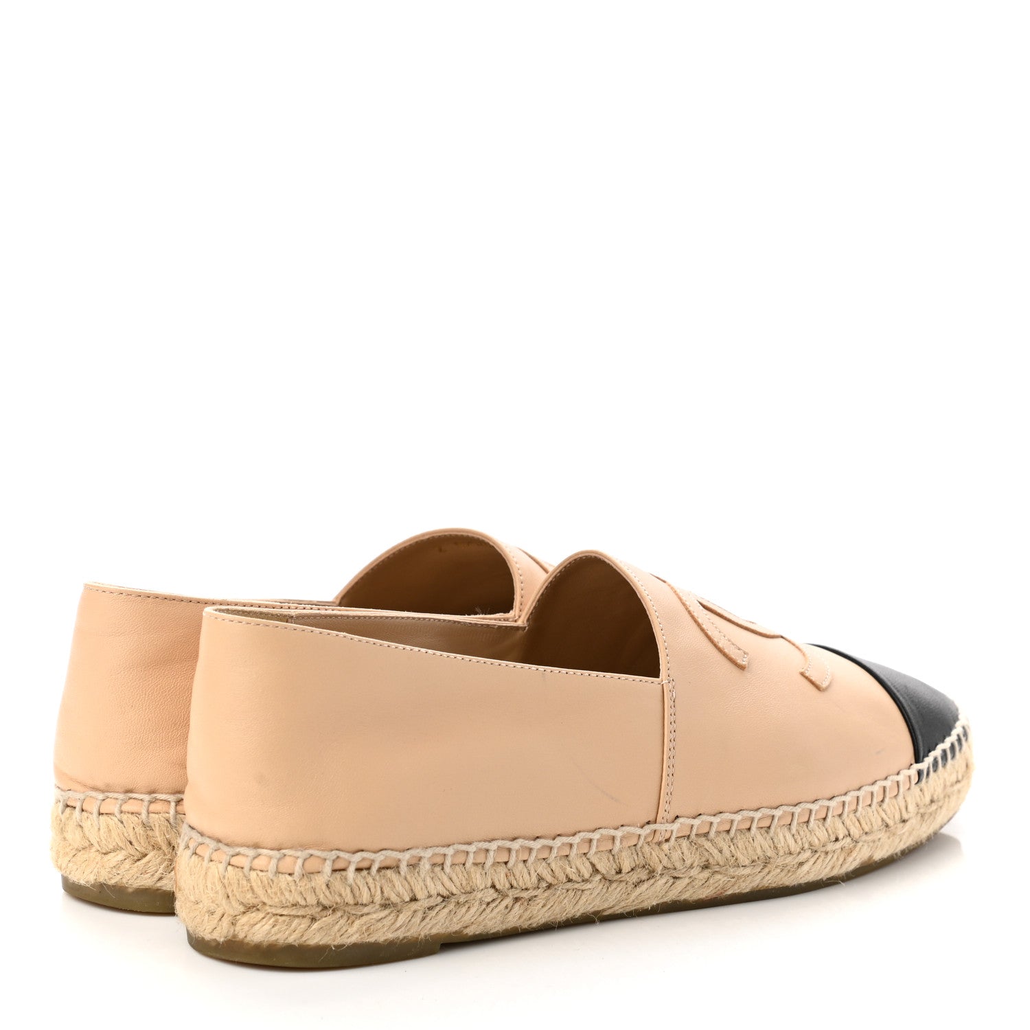 Chanel Lambskin CC Espadrilles 39 Beige Black 4 of 9