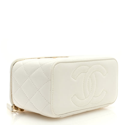 Chanel Lambskin Quilted Small Pillow Crush Vanity Case With Chain White 4 of 11
