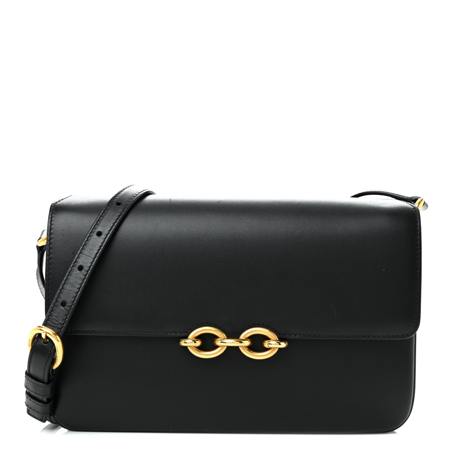 Saint Laurent Smooth Calfskin Le Maillon Satchel Black 1 of 9