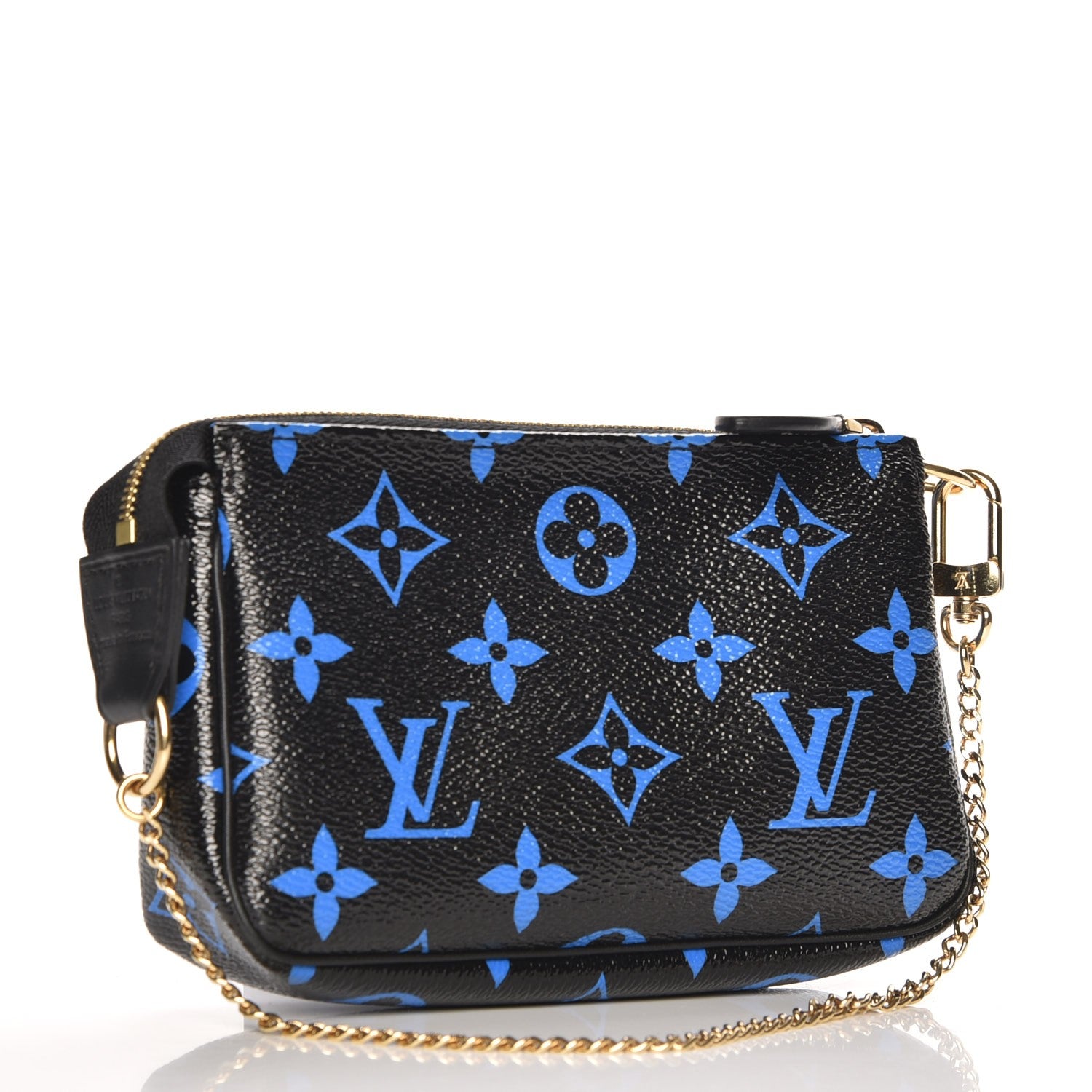 Louis Vuitton Colored Monogram Mini Pochette Accessories Blue Black 3 of 7
