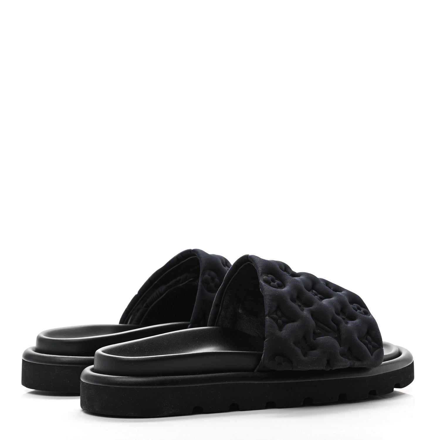 Louis Vuitton Technical Fabric Embossed Monogram Pool Pillow Comfort Mule 40 Black 3 of 8