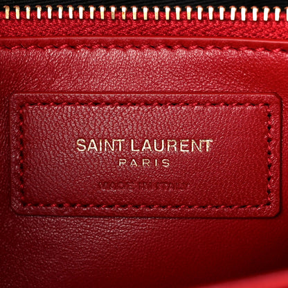 Saint Laurent Smooth Calfskin Le Maillon Satchel Rouge Eros 6 of 12