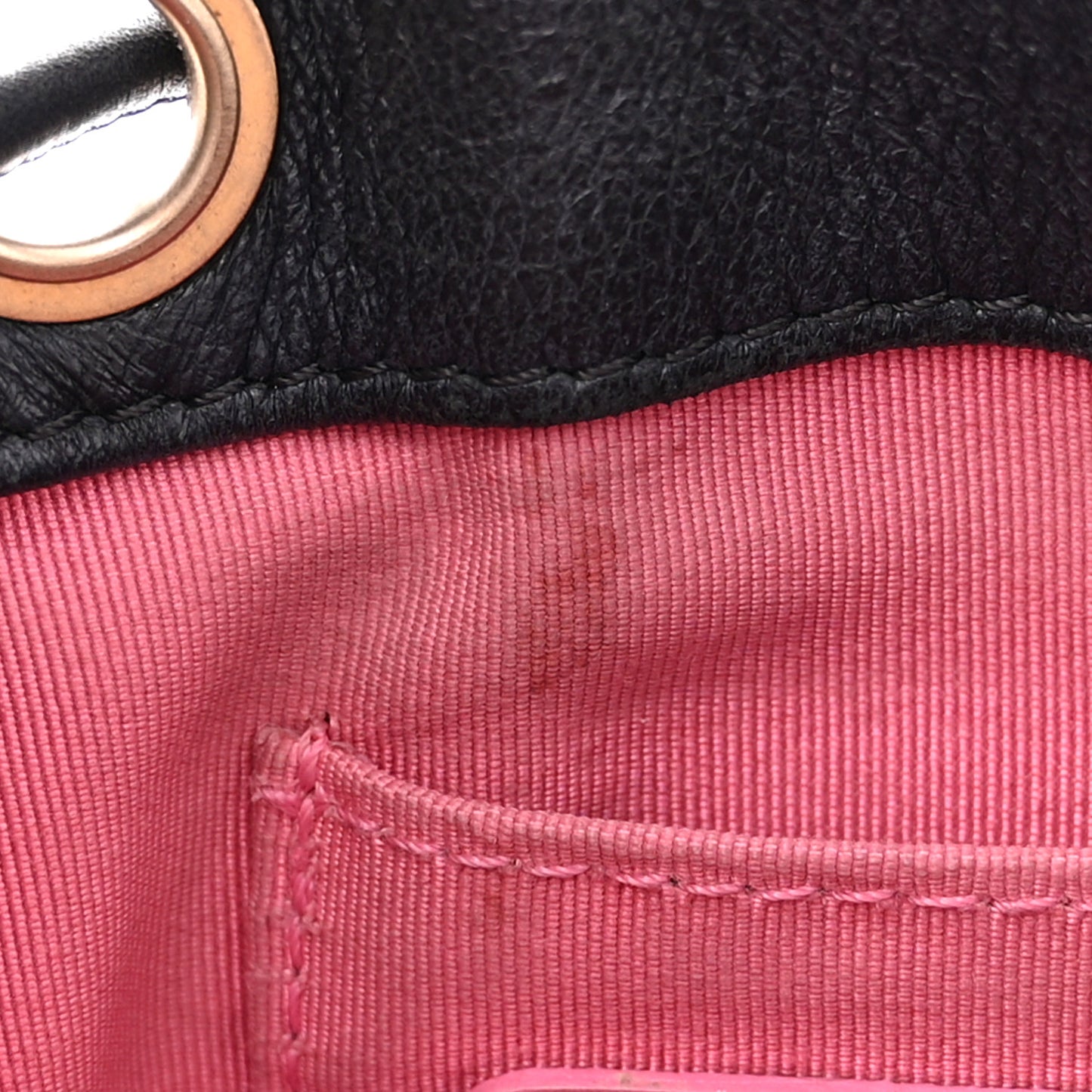 Lambskin Calfskin Quilted Mini Strass Mania Drawstring Bucket Bag Black