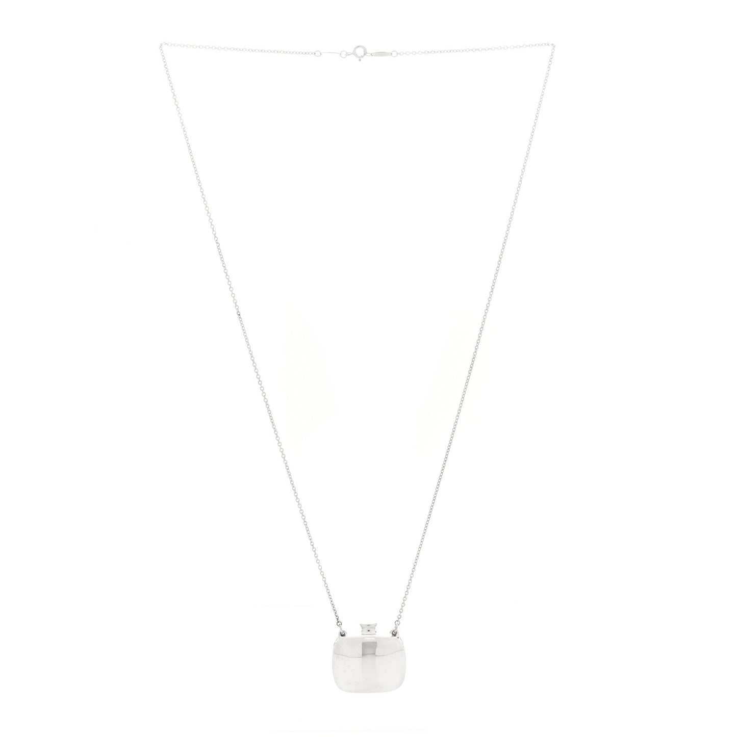 Sterling Silver Elsa Peretti Square Bottle Pendant Necklace