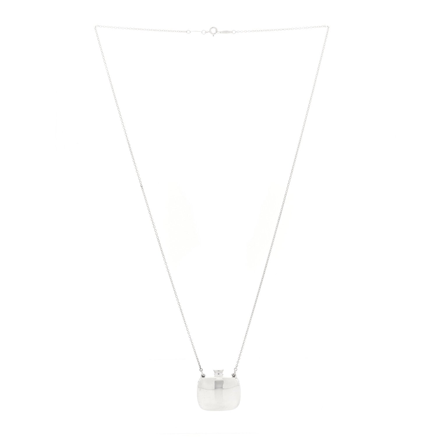 Tiffany Sterling Silver Elsa Peretti Square Bottle Pendant Necklace 3 of 5