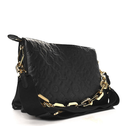 Louis Vuitton Lambskin Embossed Monogram Coussin MM  Black 3 of 11