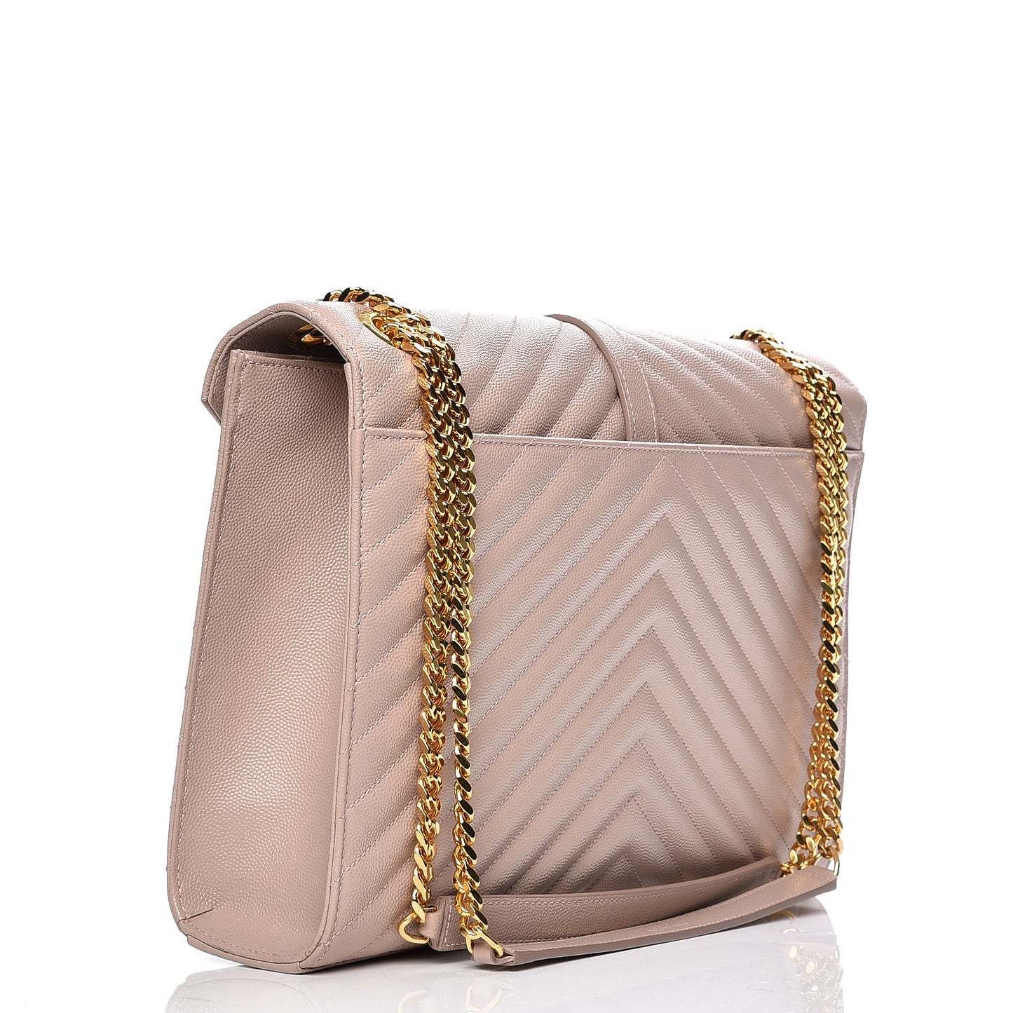 Grain De Poudre Matelasse Chevron Large Monogram Satchel Rose Antic