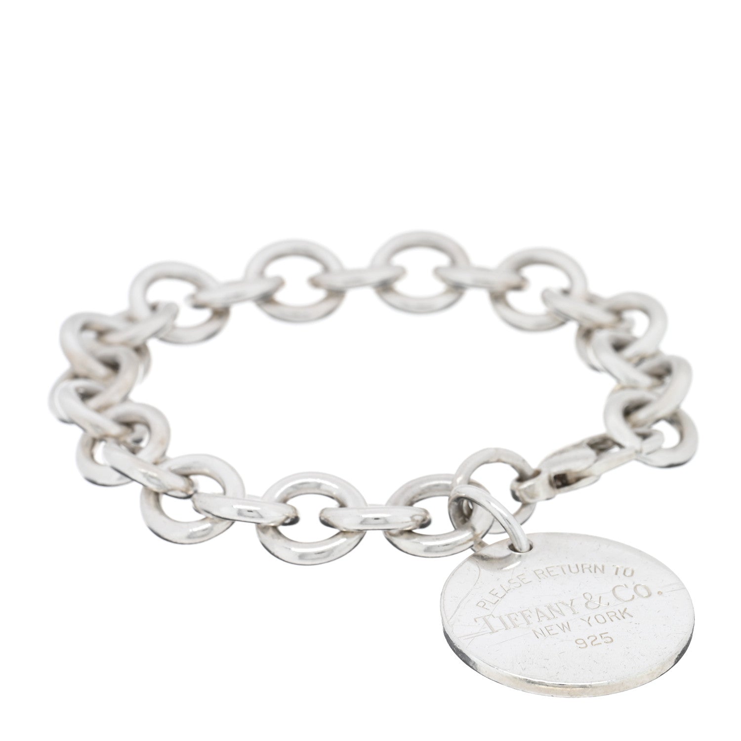 Tiffany Sterling Silver Return to Tiffany Round Tag Charm Bracelet 1 of 3
