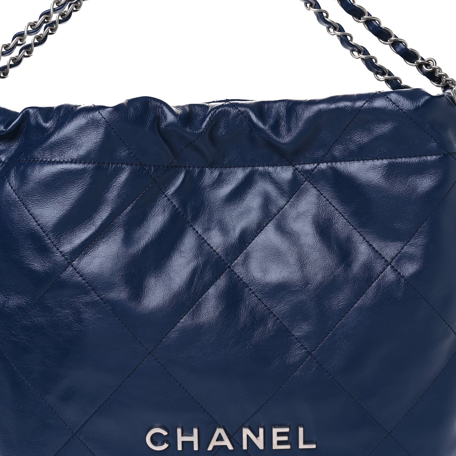 Chanel Shiny Calfskin Quilted Chanel 22 Navy Blue 8 of 10
