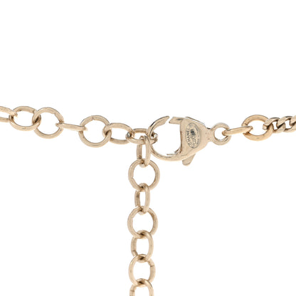 Chanel Crystal CC Heart Necklace Black Pearly White Gold 5 of 7