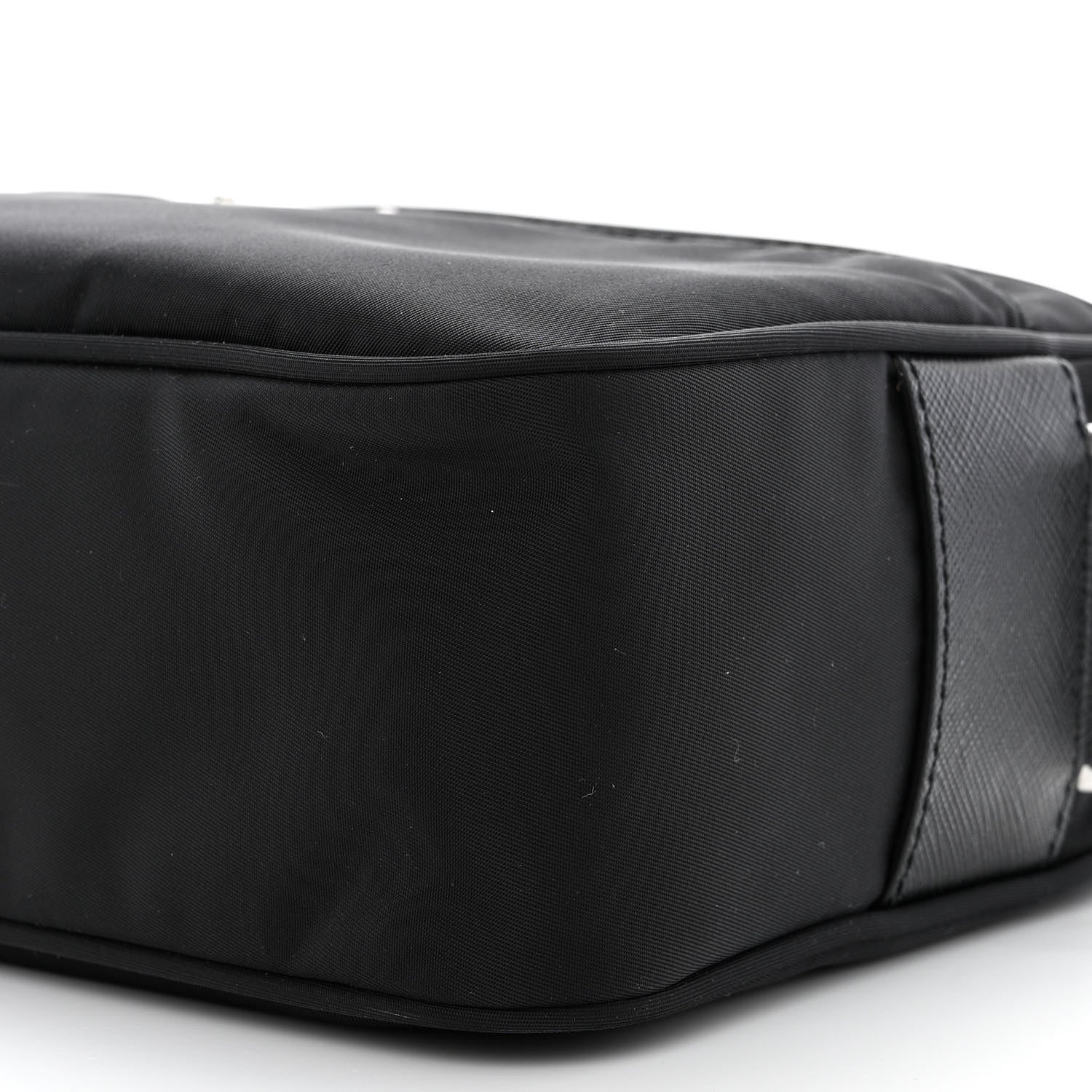 Prada Re-Nylon Vela Saffiano Pocket Double Zip Shoulder Bag Black 10 of 12