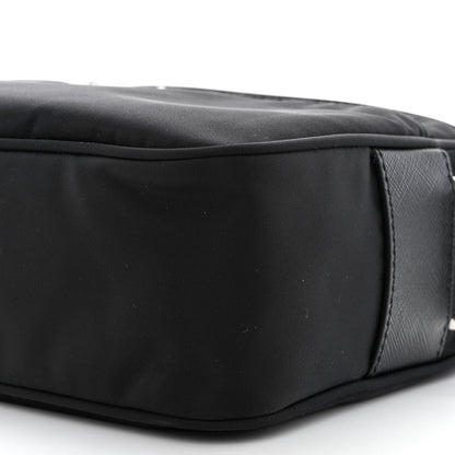 Prada Re-Nylon Vela Saffiano Pocket Double Zip Shoulder Bag Black 10 of 12