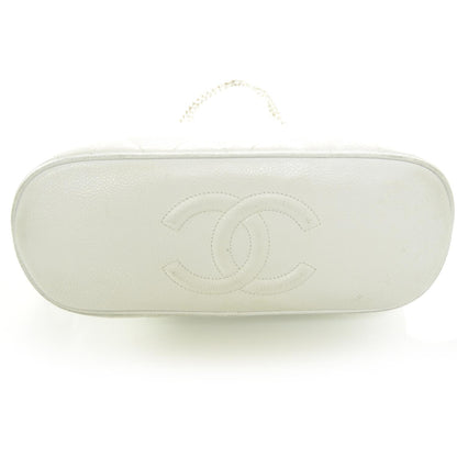 Chanel Caviar Quilted Shoulder Bag White 4 of 10