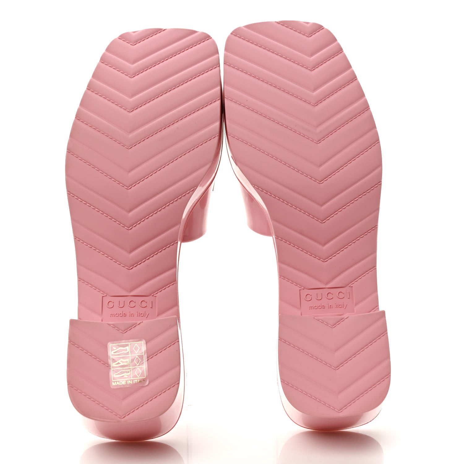 Gucci Rubber Gucci Logo Womens Platform 20/60mm Slide Sandals 35 Wild Rose 5 of 8