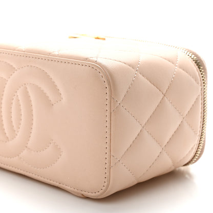 Chanel Lambskin Quilted Sweet Camellia Small Vanity Case With Chain Pink 10 of 10