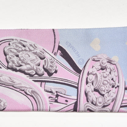 Hermes Silk Brides De Gala Love Twilly Bleu Ciel Parme Vert 3 of 5