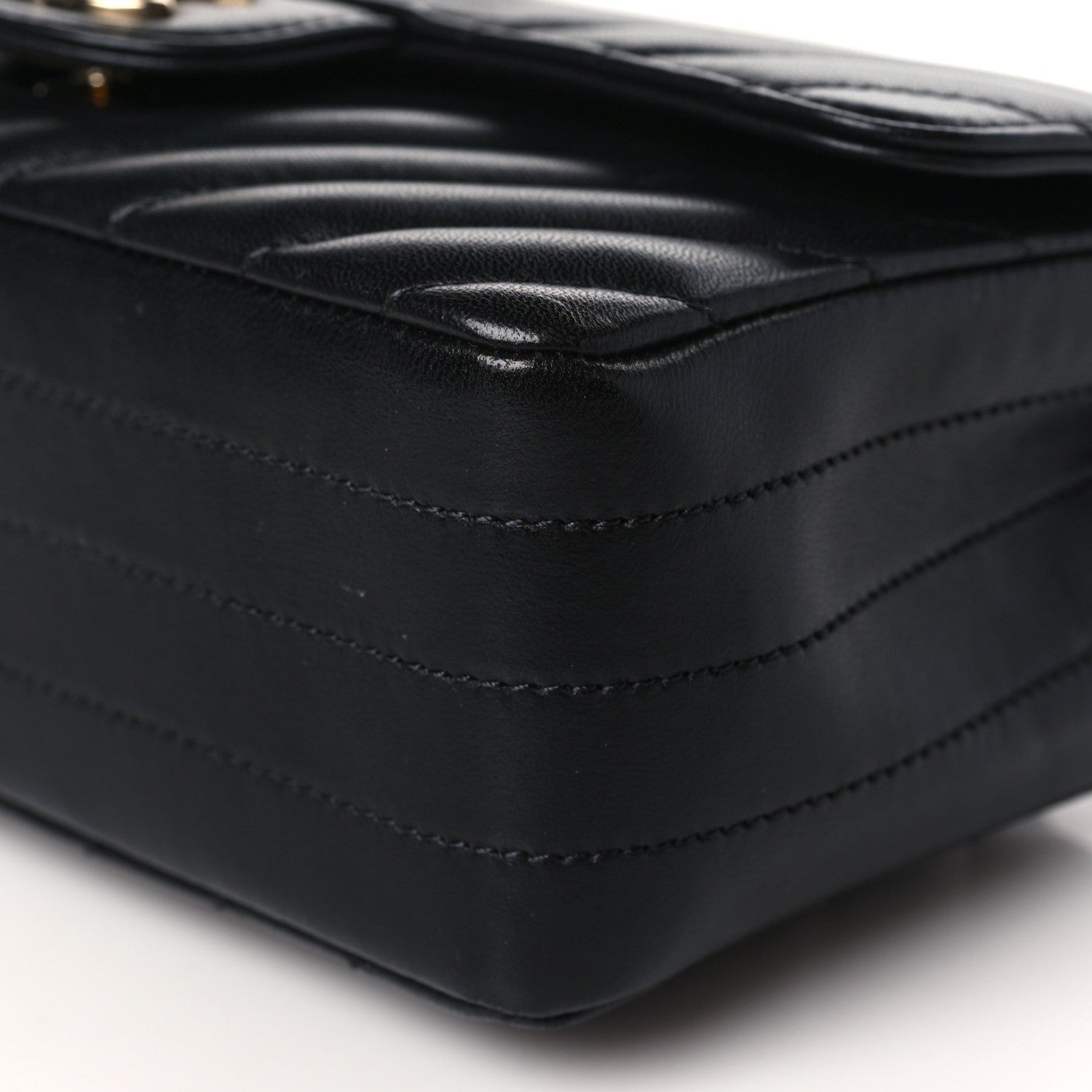 Chanel Lambskin Chevron Quilted Mini Rectangular Flap Black 9 of 9