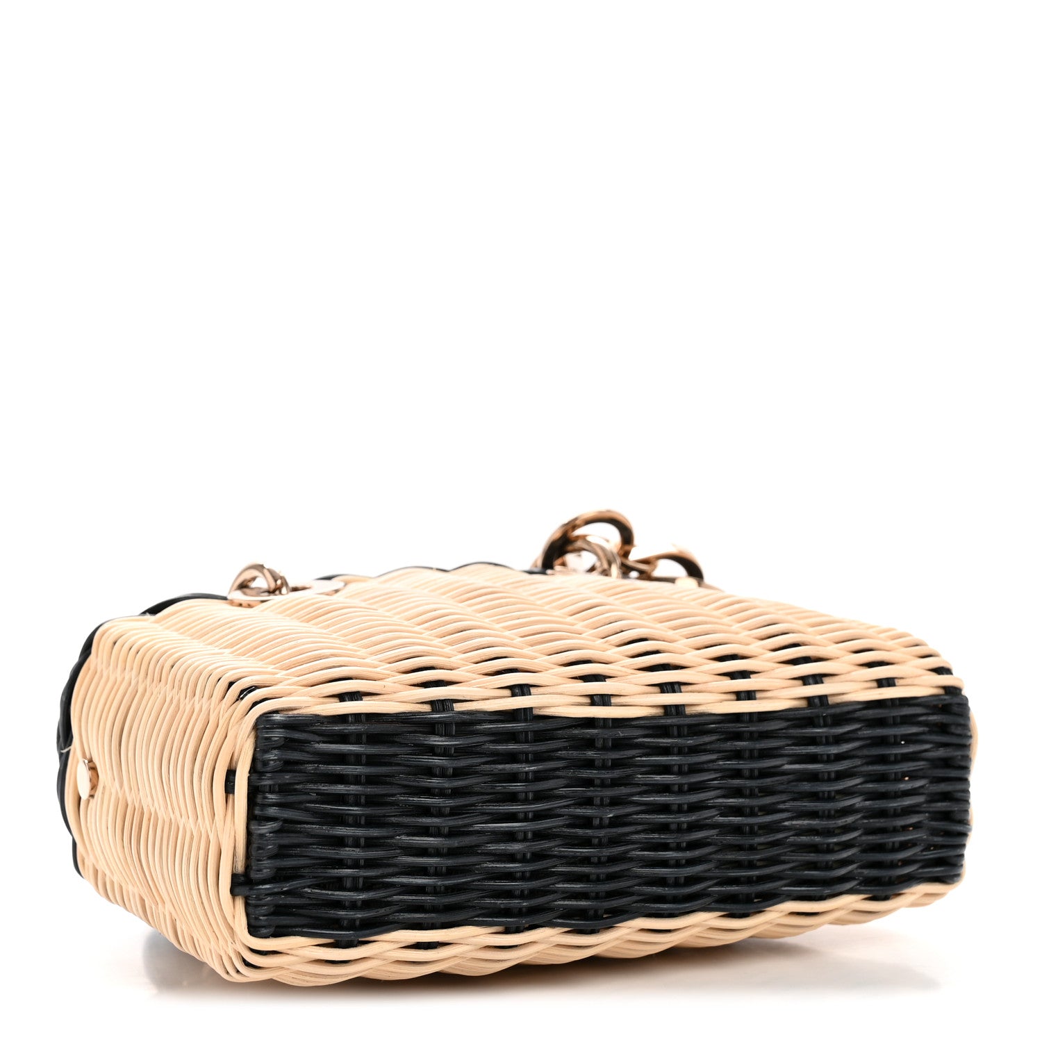 Christian Dior Wicker Oblique Micro Lady D-Joy Bag Natural Black 4 of 12