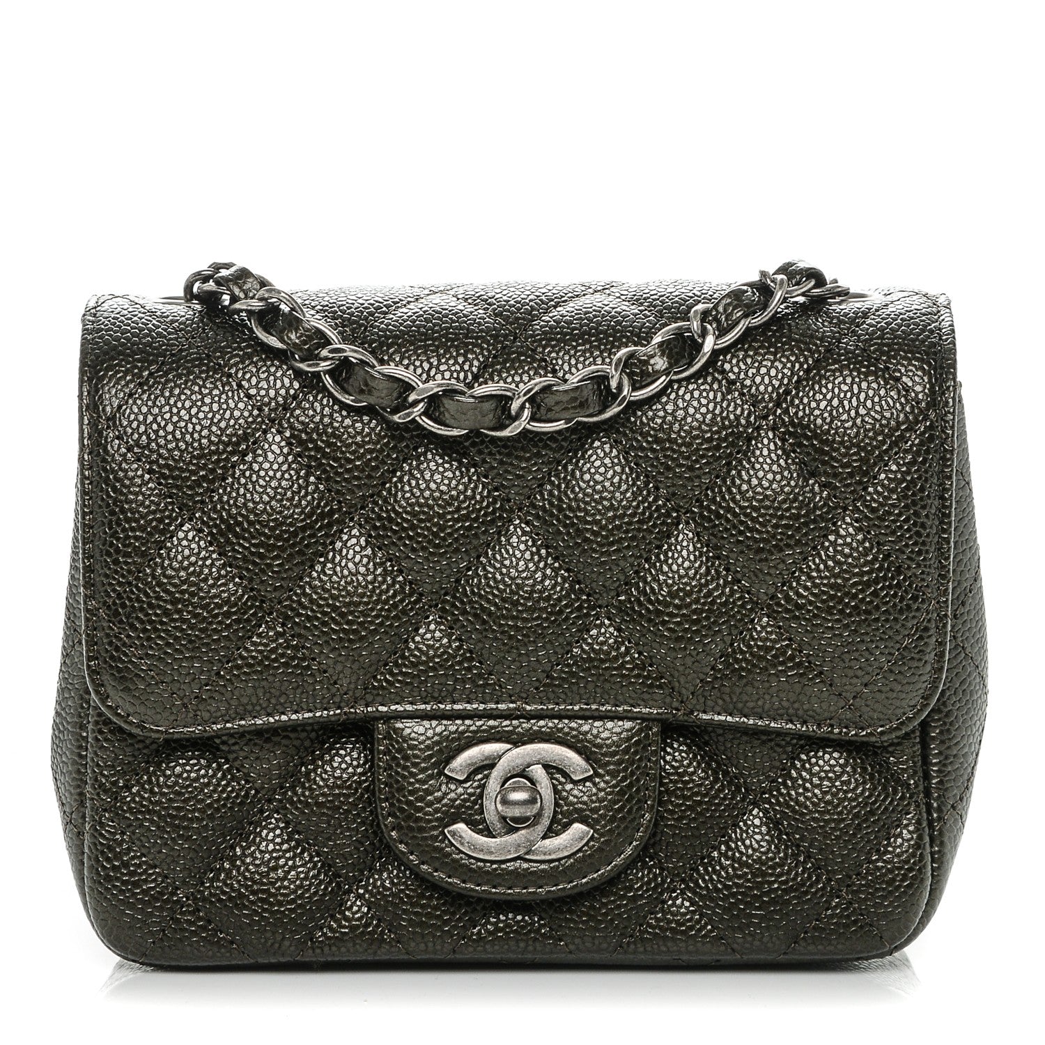 Chanel Caviar Quilted Mini Square Flap Dark Charcoal 1 of 7