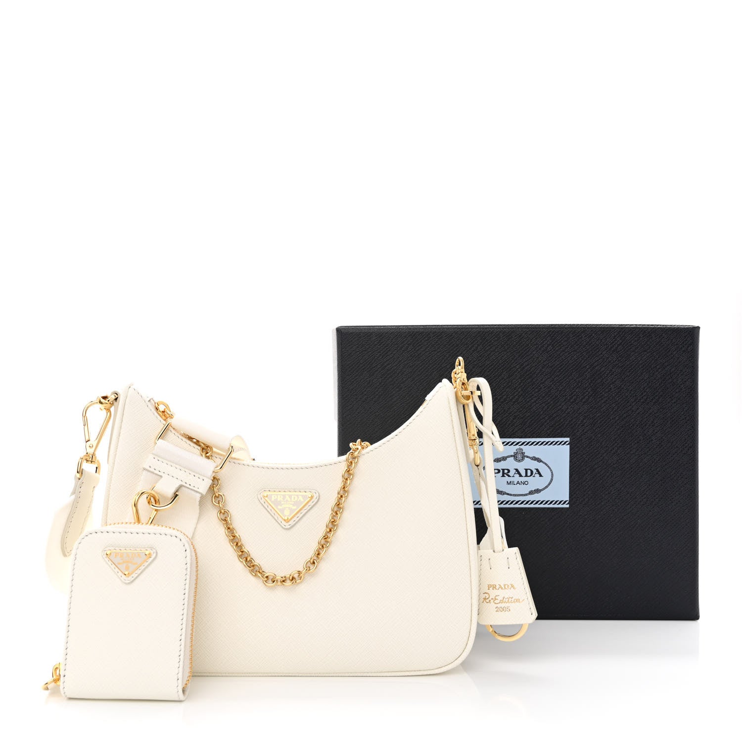 Prada Saffiano Re-Edition 2005 Shoulder Bag White 14 of 14