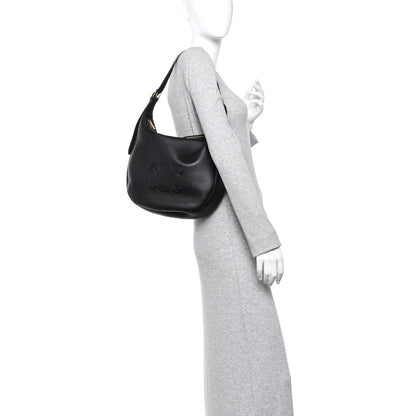 Celine Supple Calfskin Medium Triomphe Heloise Shoulder Bag Black 2 of 11