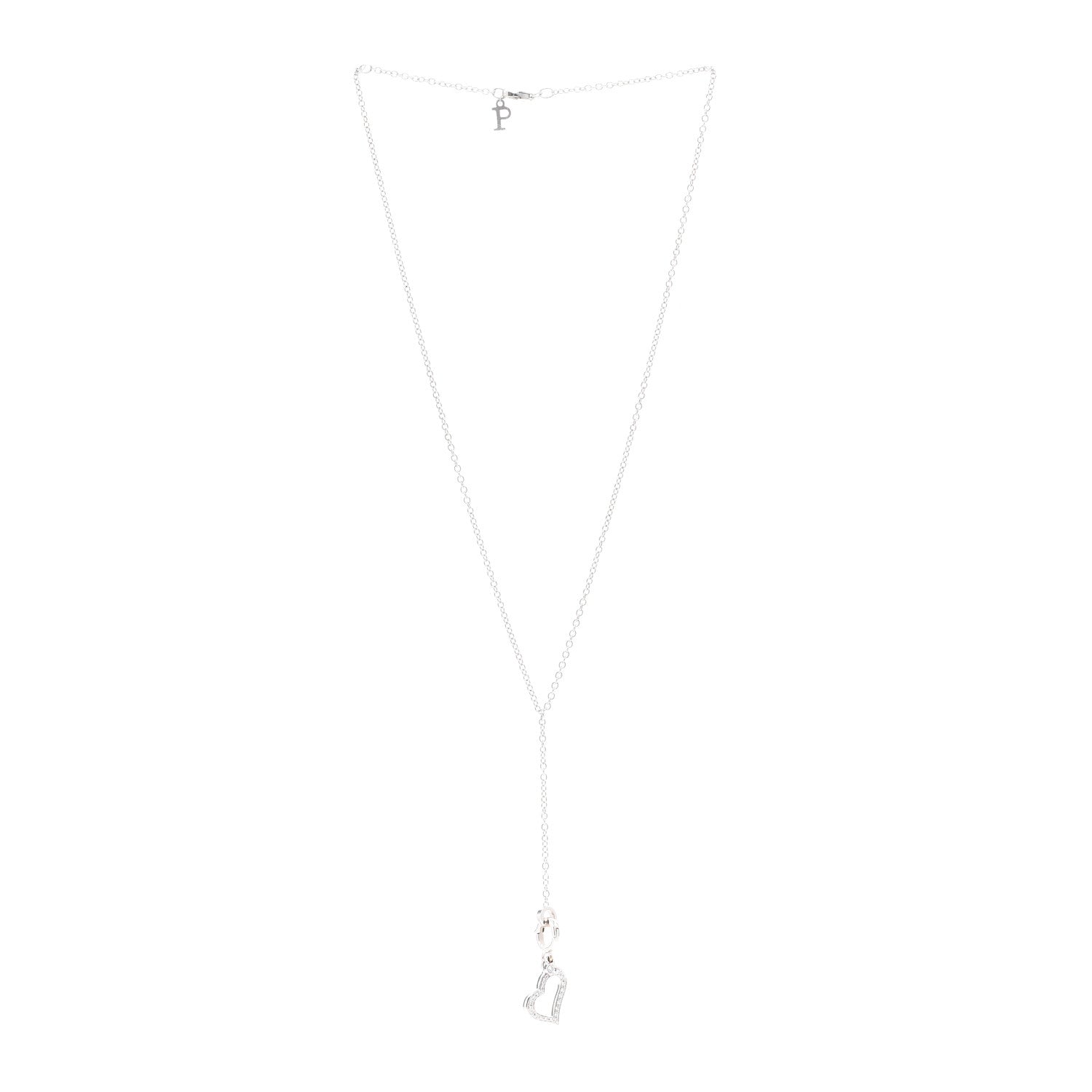 Piaget 18K White Gold Diamond Limelight Heart Lariat Necklace 3 of 5