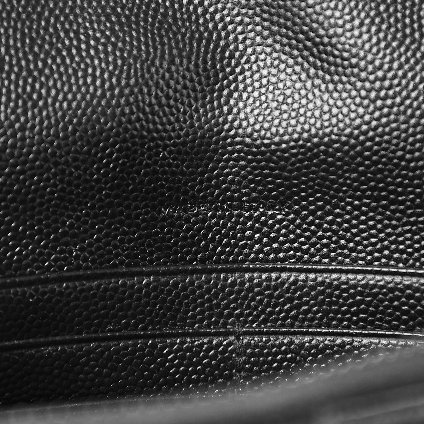 Grain De Poudre Matelasse Chevron Monogram Envelope Chain Wallet Black