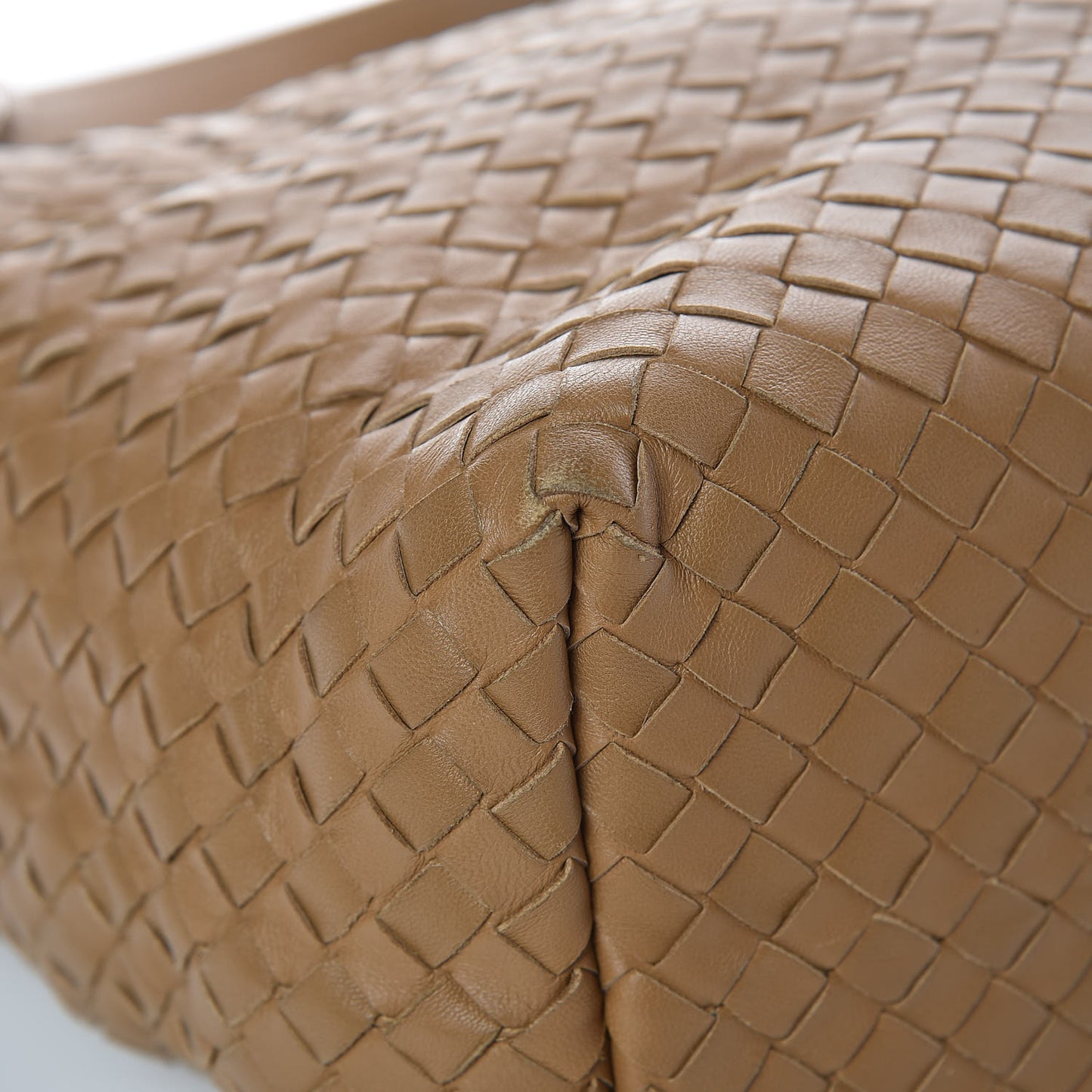Nappa Intrecciato Medium Garda Shoulder Bag Camel