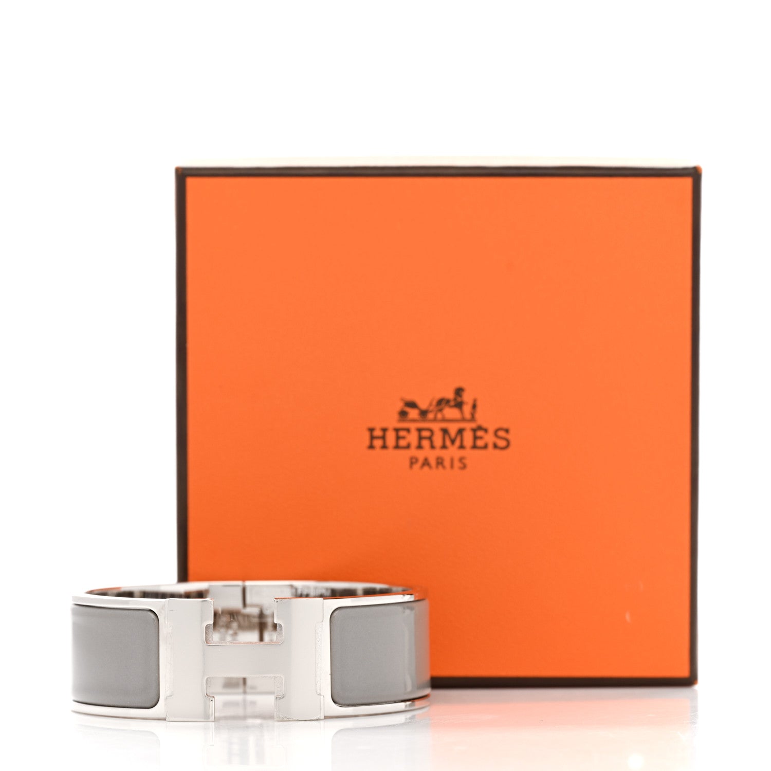 Hermes Enamel Wide Clic Clac H Bracelet PM Gris Macadam 5 of 5