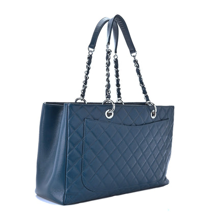 Chanel Caviar Quilted XL Grand Shopping Tote GST Dark Blue 3 of 10