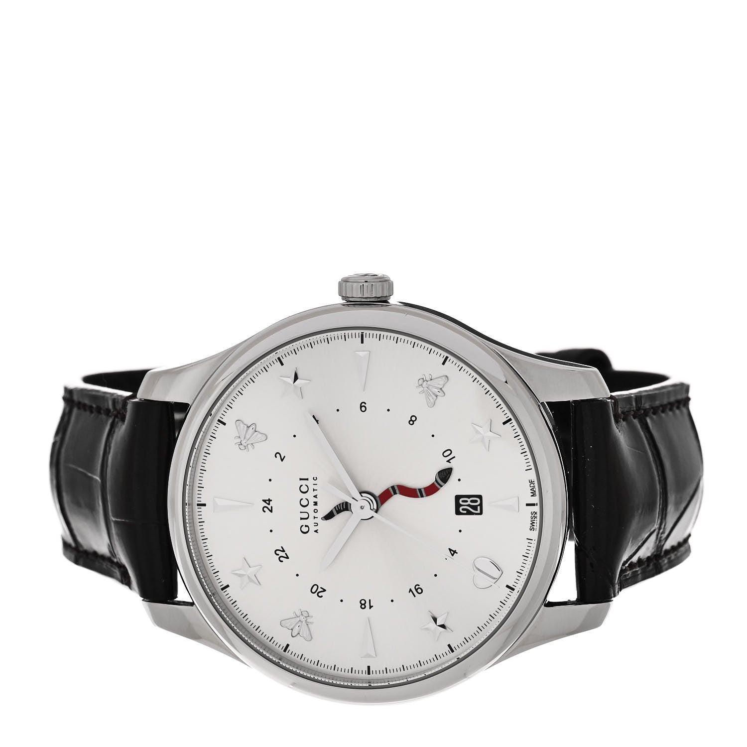 Gucci Stainless Steel Alligator 40mm G-Timeless Snake Hand Automatic Watch 2 of 5