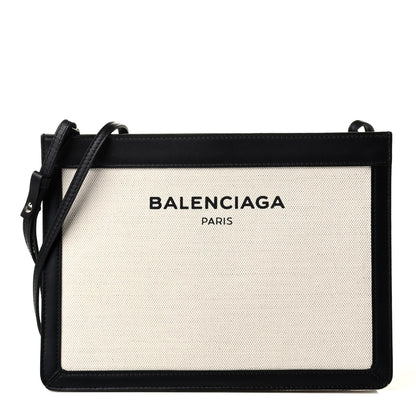 Balenciaga Cotton Canvas Pochette Crossbody Bag Black 1 of 4