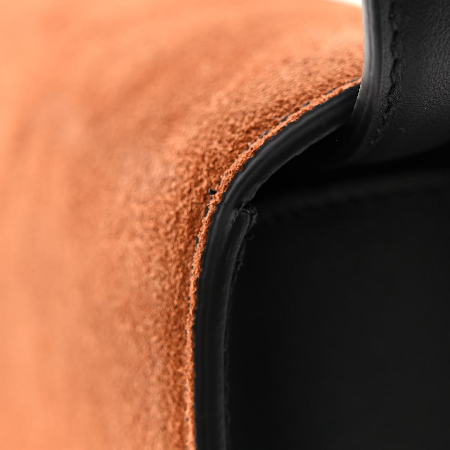 Calfskin Suede Gancini Rounded Satchel Black Tan