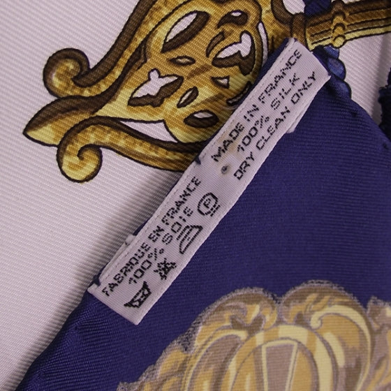 Silk Scarf Keys Bleu