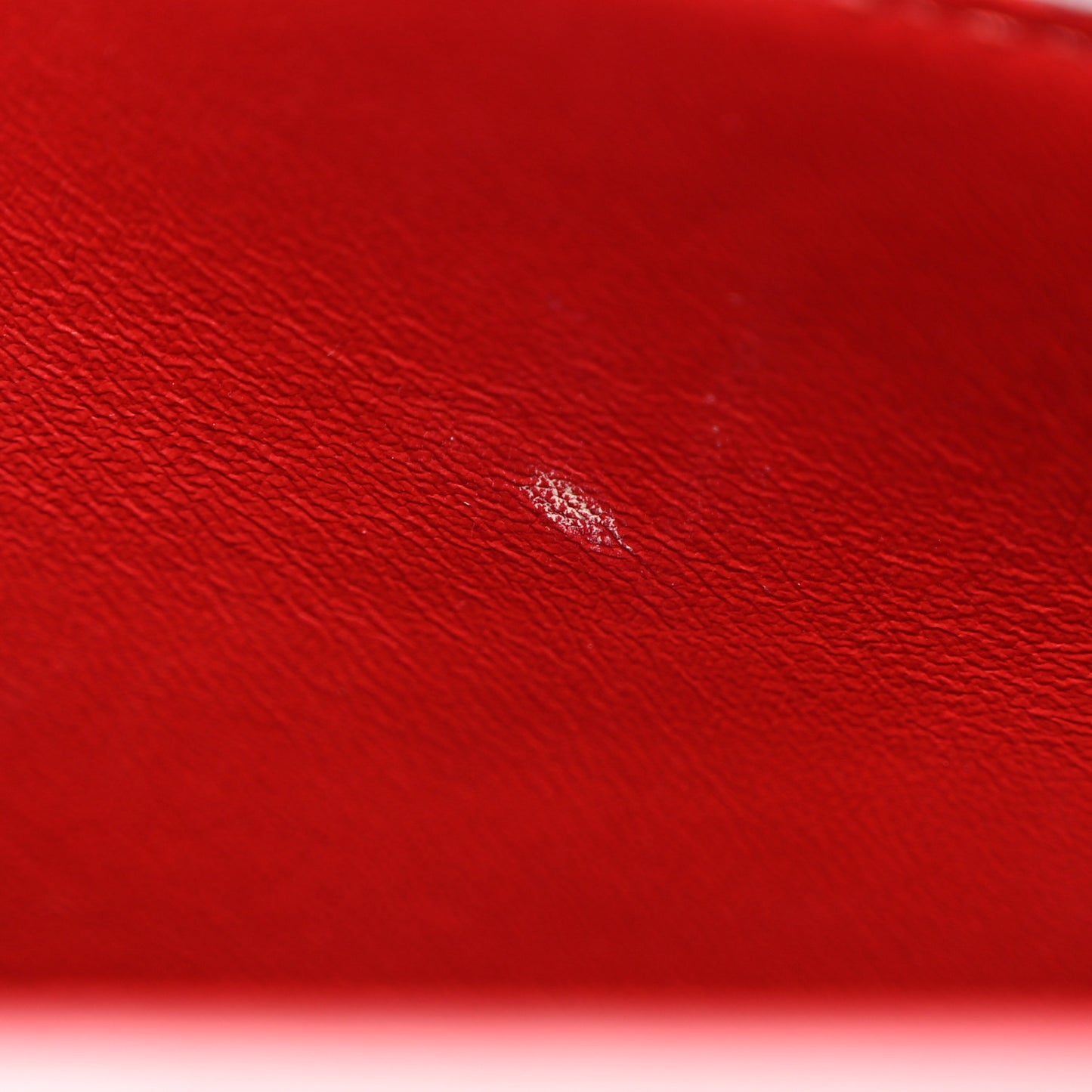 Box Calfskin Teen Classic Box Flap Bag Red