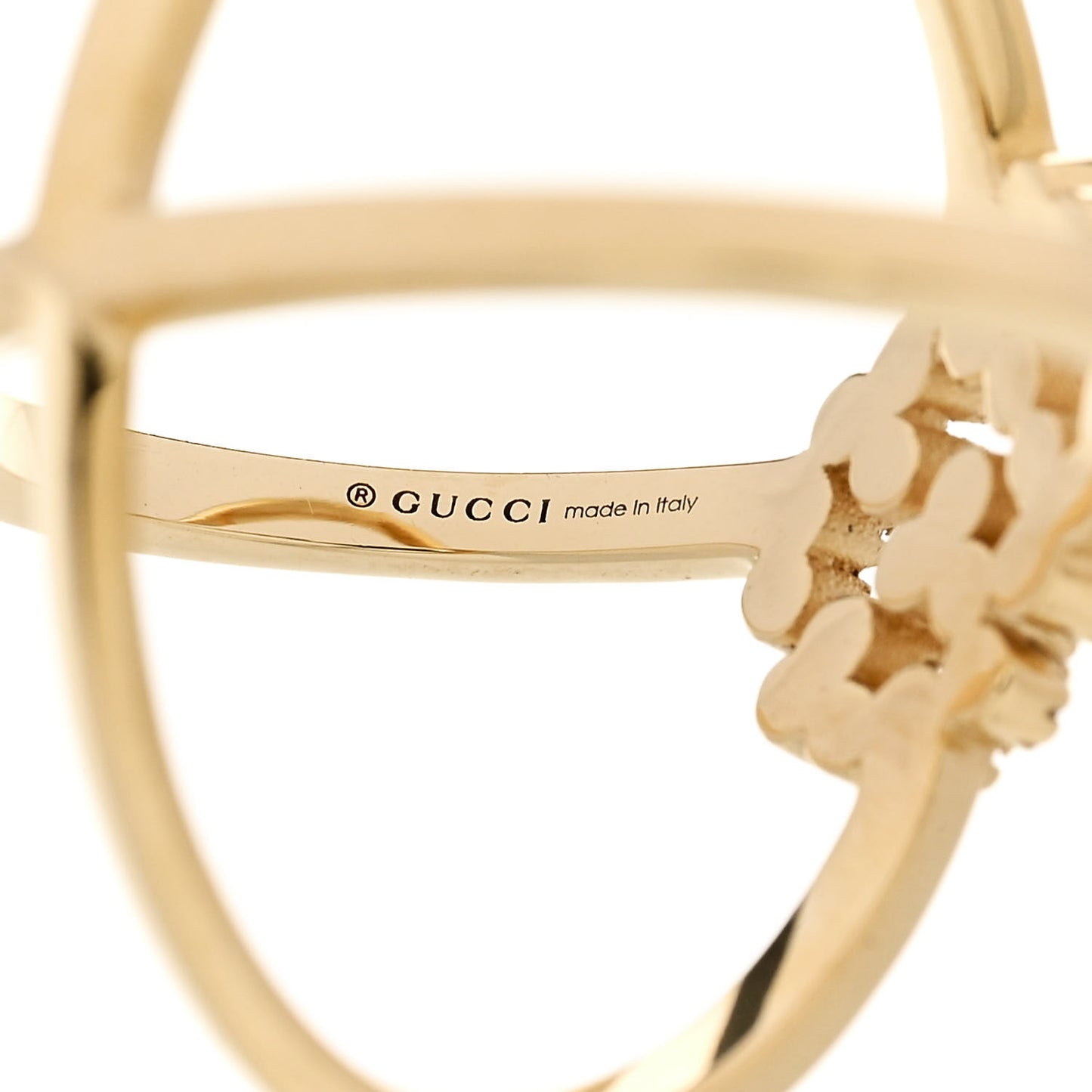 18K Yellow Gold Diamond Running G Cross Ring 49 5