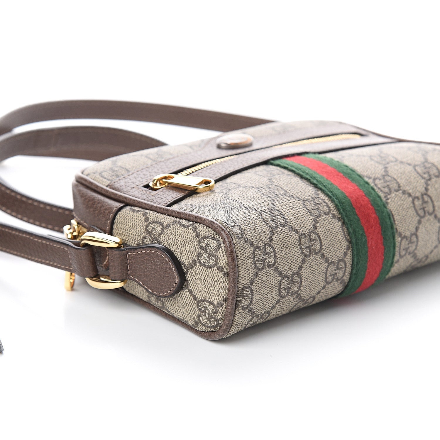 Gucci GG Supreme Monogram Web Mini Ophidia Shoulder Bag Brown 7 of 8
