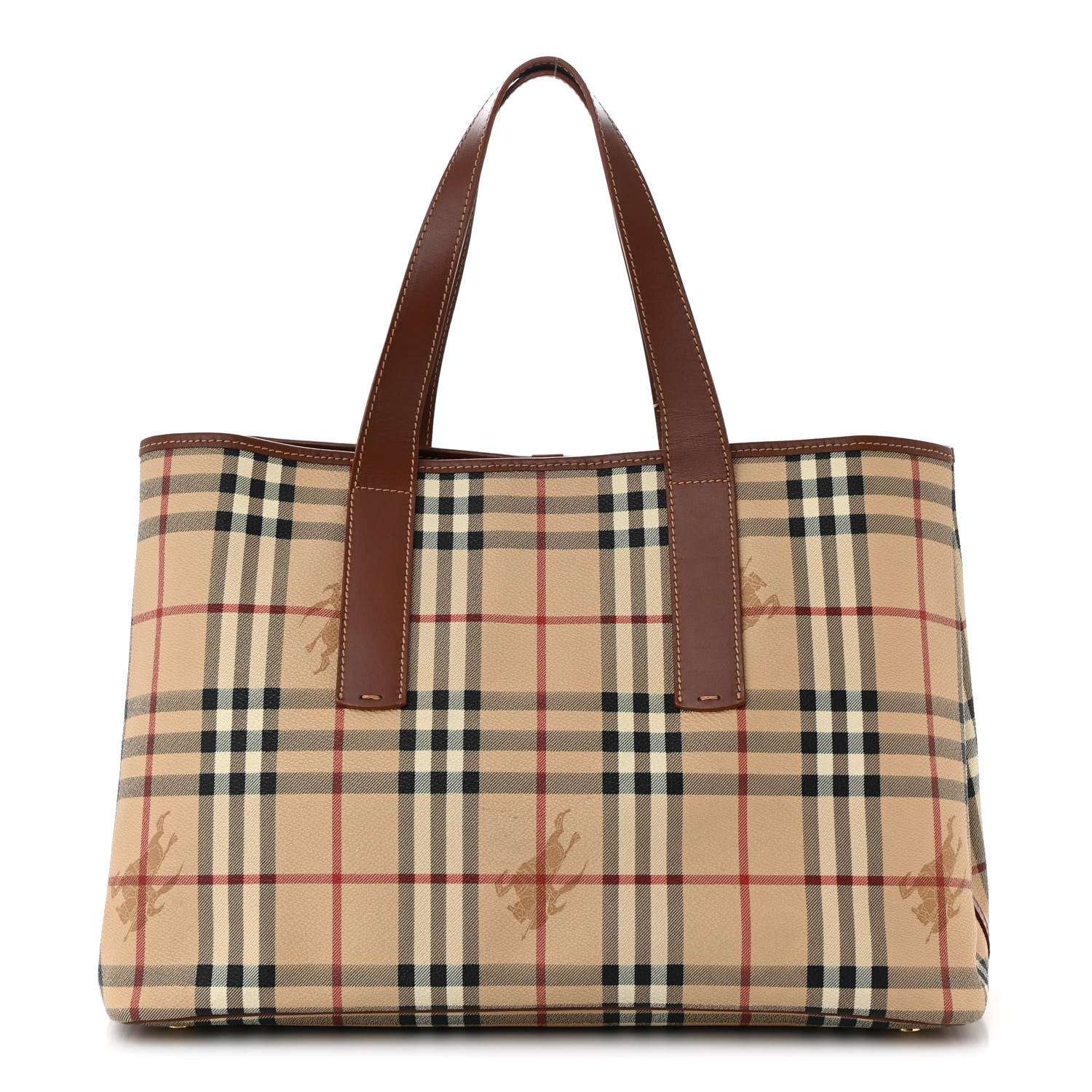 Burberry Haymarket Check Tote Brown 1 of 10