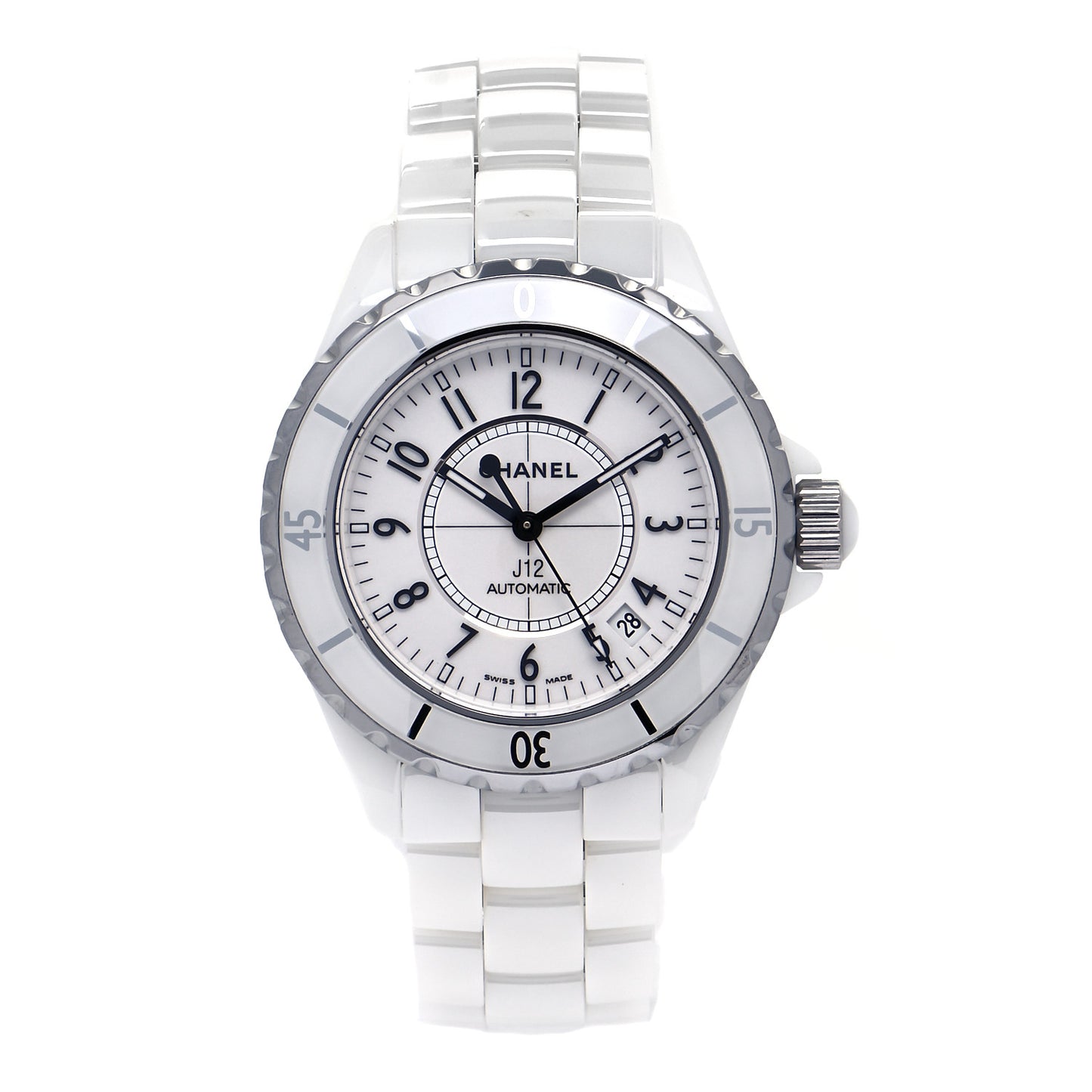 Stainless Steel Ceramic 38mm J12 Automatic Watch White
