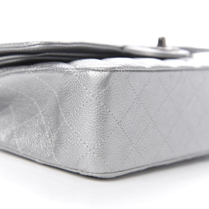 Chanel Metallic Caviar Quilted Medium Double Flap Silver 9 of 12
