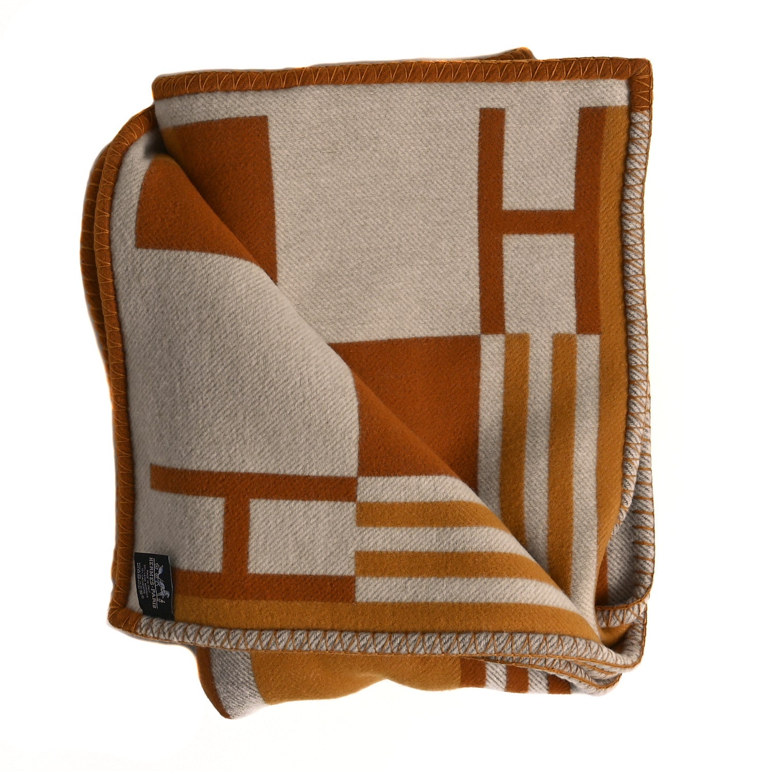 Hermes Wool Cashmere Ithaque Blanket Ambre 2 of 3