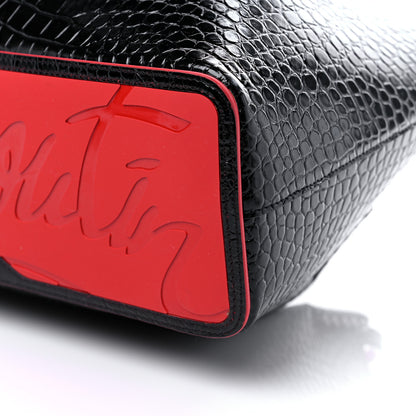 Christian Louboutin Crocodile Embossed Calfskin Spiked Small Cabarock Shopper Tote Black 8 of 10