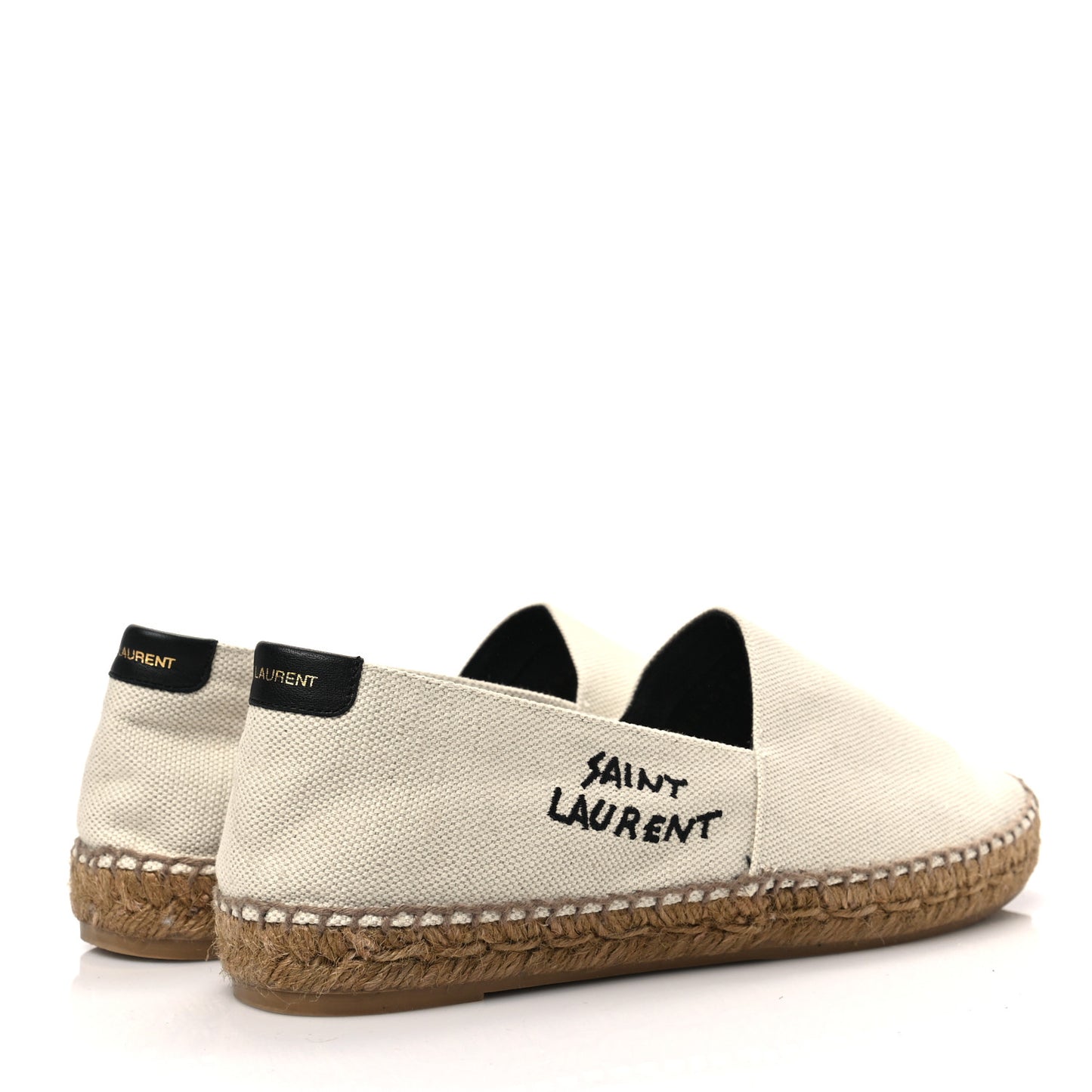 Canvas Nappa Elba Light Logo Embroidered Espadrilles 39 Ecru