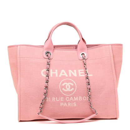 Chanel Mixed Fibers Medium Deauville Tote Pink 2 of 10