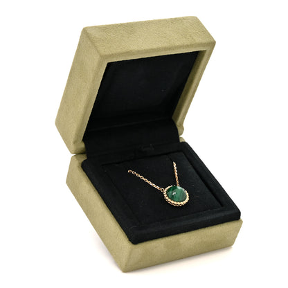 Van Cleef & Arpels 18K Yellow Gold Malachite Perlee Couleurs Pendant Necklace 6 of 6