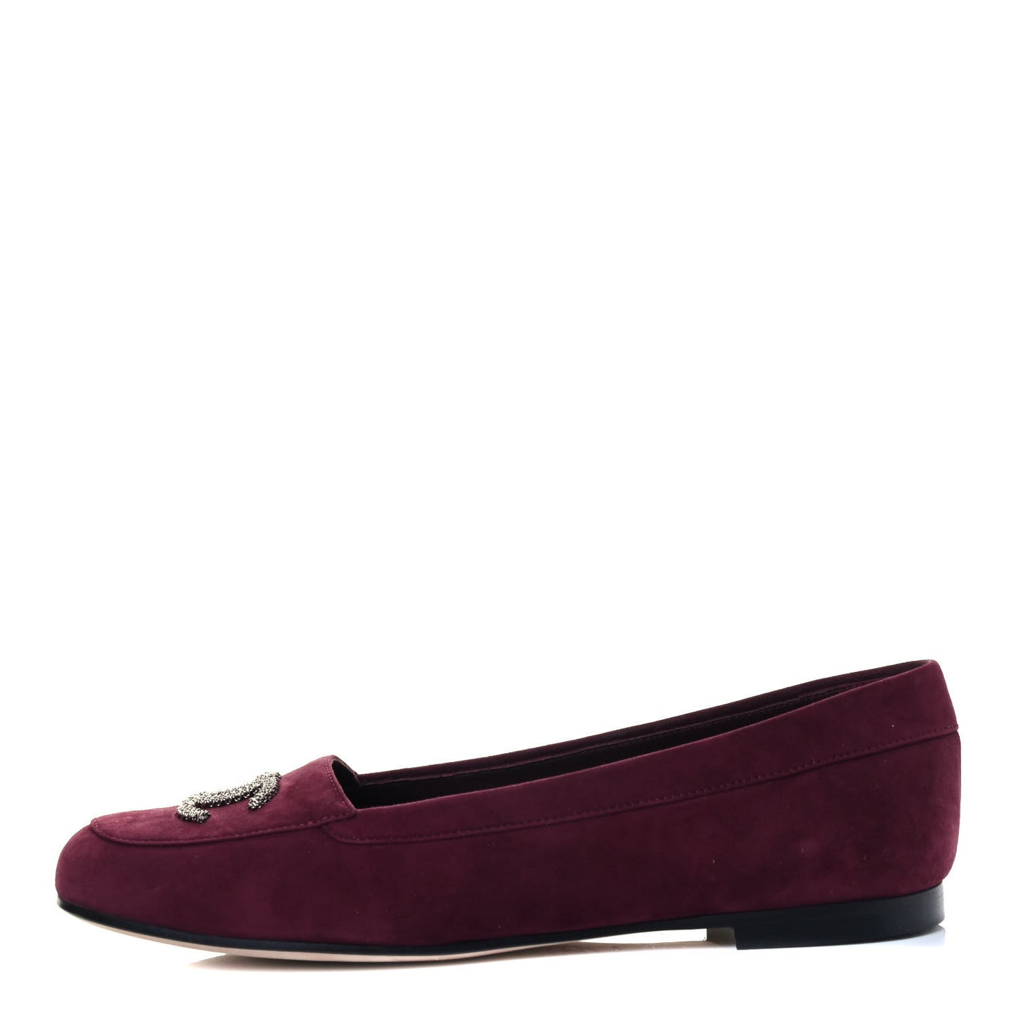 Kid Suede CC Flats 38.5 Burgundy