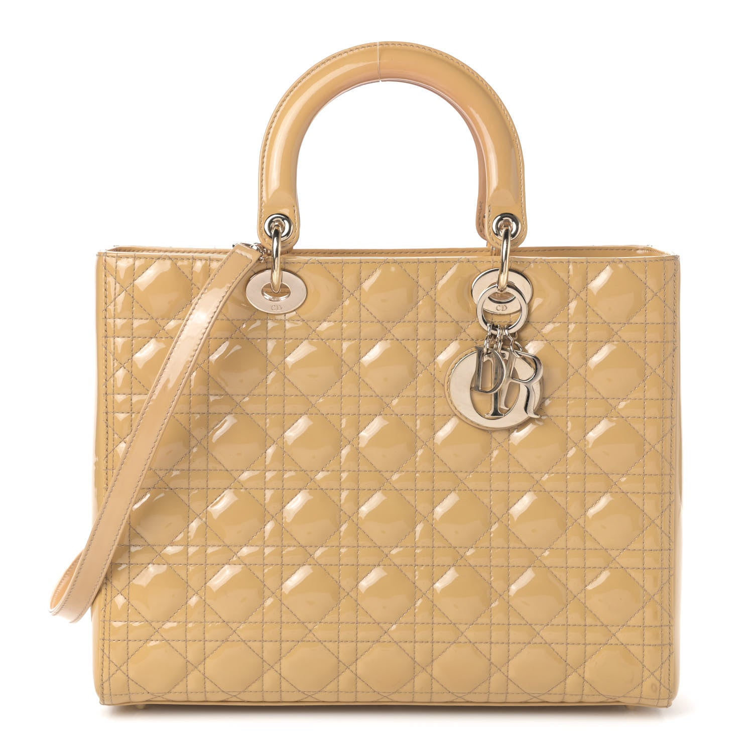 Christian Dior Patent Cannage Large Lady Dior Beige 1 of 4