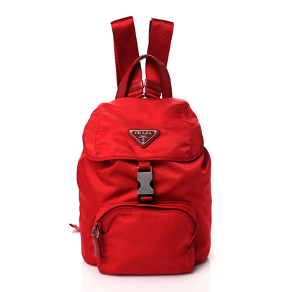 Prada Tessuto Nylon Vela Saffiano Mini Single Snap Buckle Backpack Rosso 1 of 10