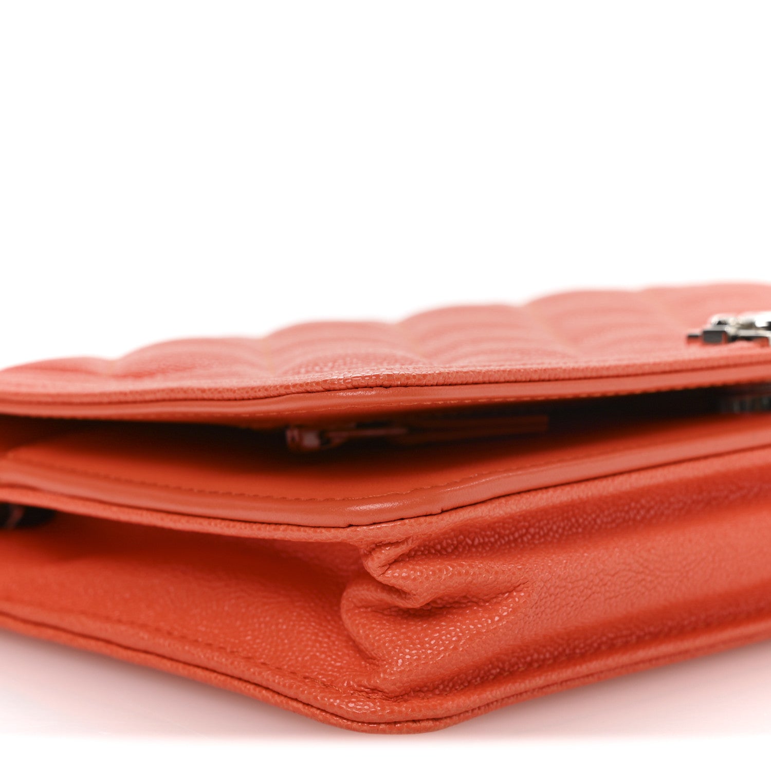 Chanel Caviar Quilted Boy Wallet On Chain WOC Orange 10 of 12