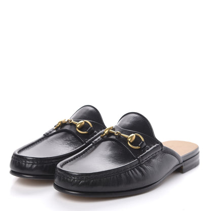 Gucci Goatskin Mens Horsebit Slippers 7 Black 3 of 9